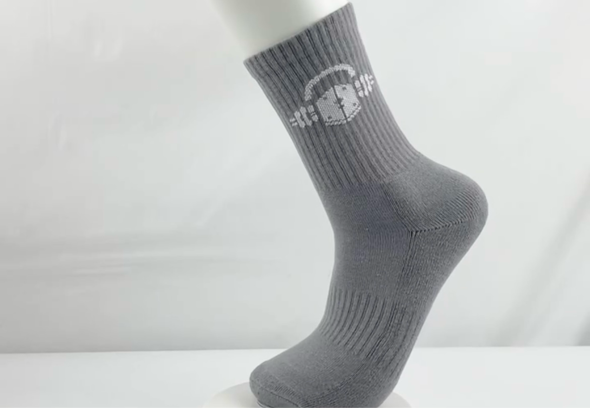 Phase2 White LOGO Compression Crew Socks