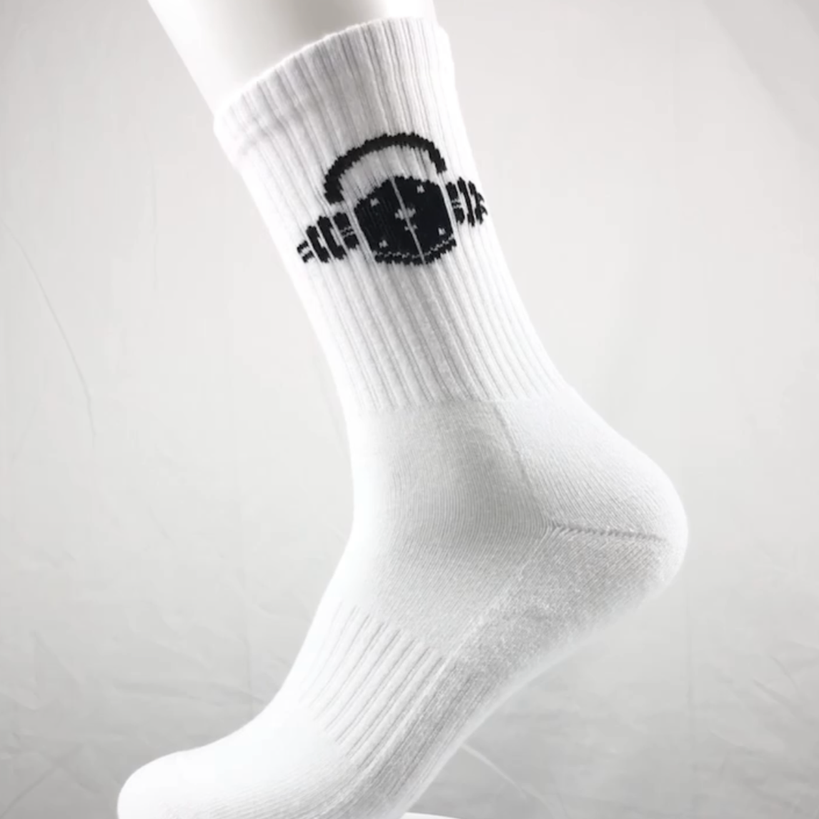 Basic White Compression Crew Socks