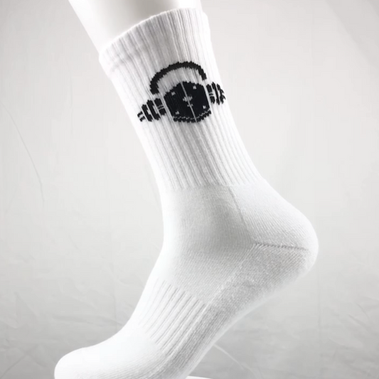 Basic White Compression Crew Socks