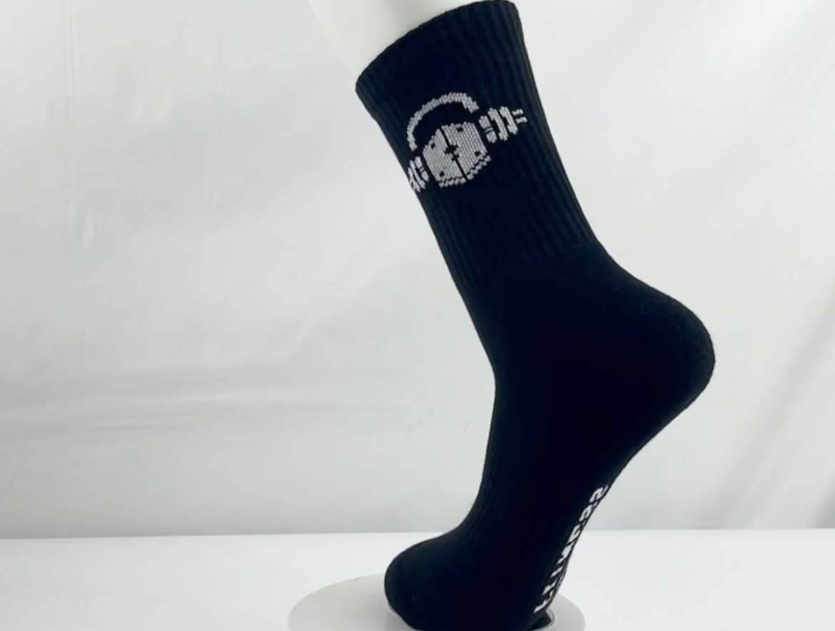 Phase2 White LOGO Compression Crew Socks